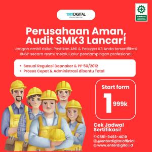 EKSLUSIF! WA : 0851-94930-4019 Sertifikasi Ahli K3 Konstruksi Bnsp Serang