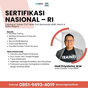 BERSERTIFIKAT! WA : 0851-9493-4019, Biaya Sertifikasi TOT Lebak