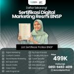 TERBATAS! WA: 0851-9493-4019, Ujian Sertifikasi Digital Marketing BNSP Purworejo